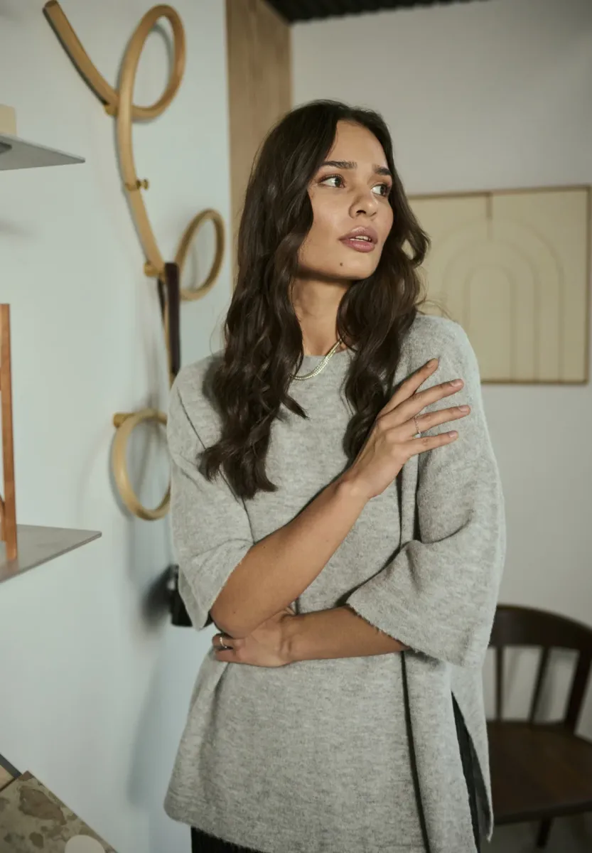 NIEL  - Strickpullover - light grey melange