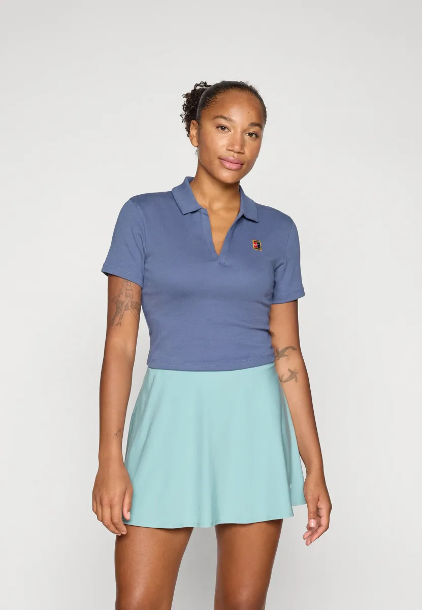 NIKECOURT HERITAGE CROP TOP - Poloshirt - diffused blue