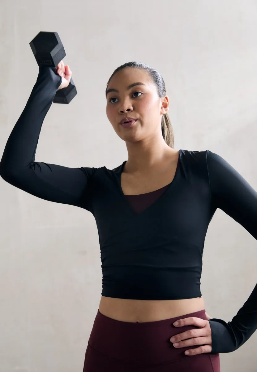 NIMBLE WRAP LONG SLEEVE - Langarmshirt - black