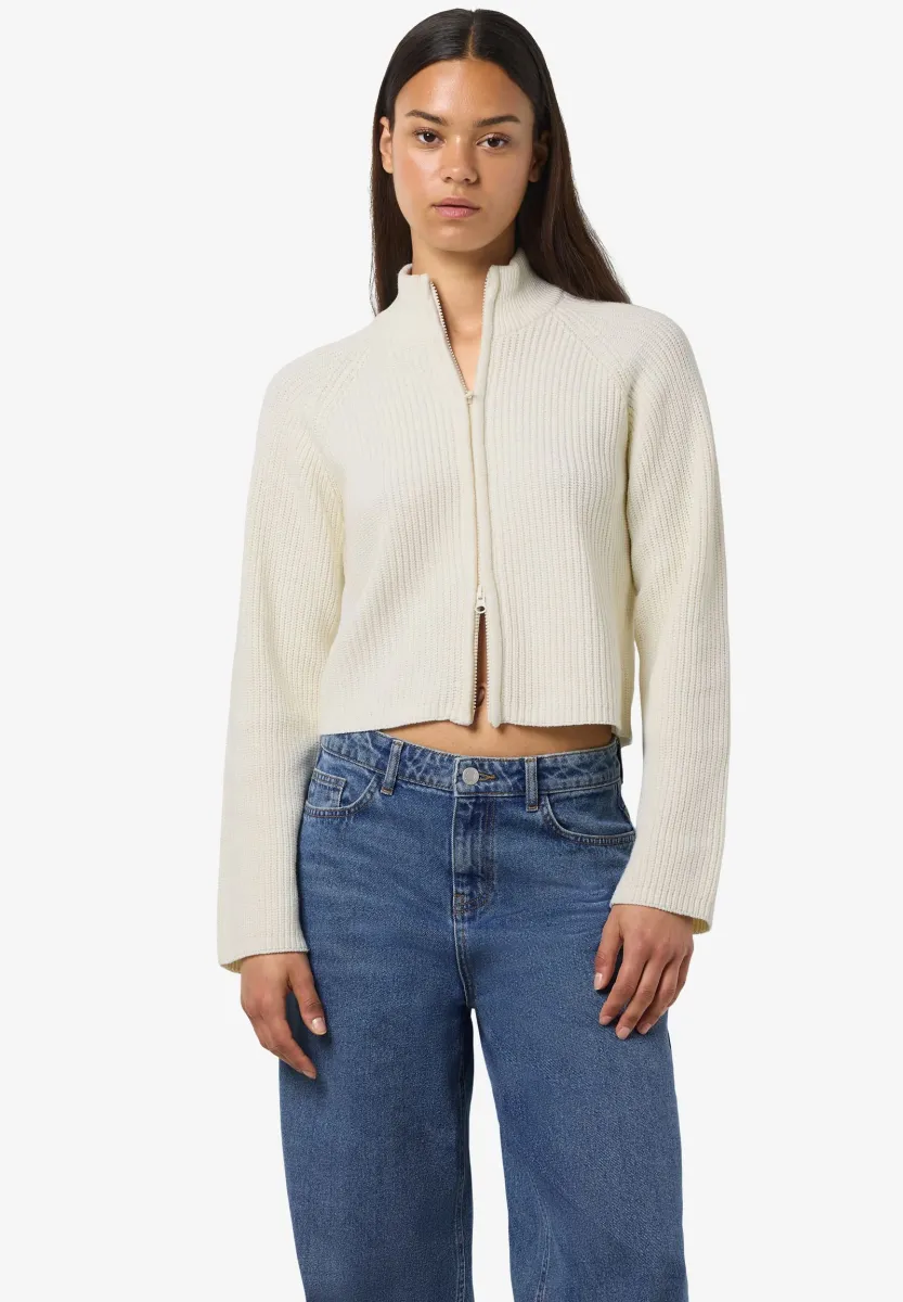 NMDARA ZIP CARDIGAN - Strickjacke - eggnog
