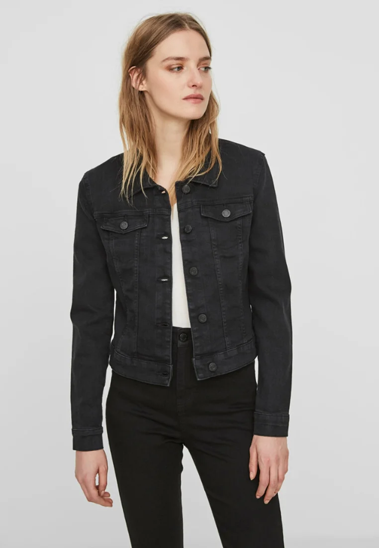 NMDEBRA JACKET - Jeansjacke - black