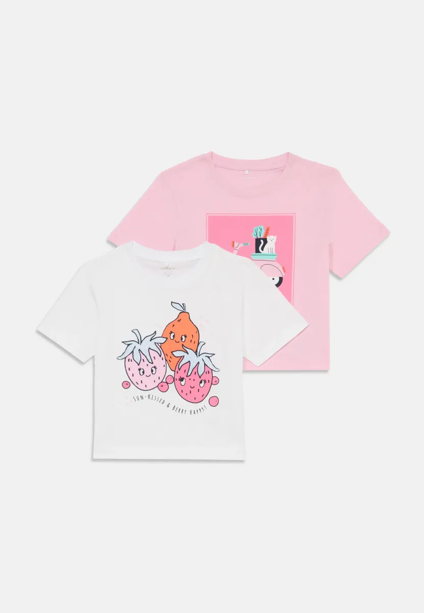 NMFHELKA 2 PACK - T-Shirt print - lucent white/sweet dreams