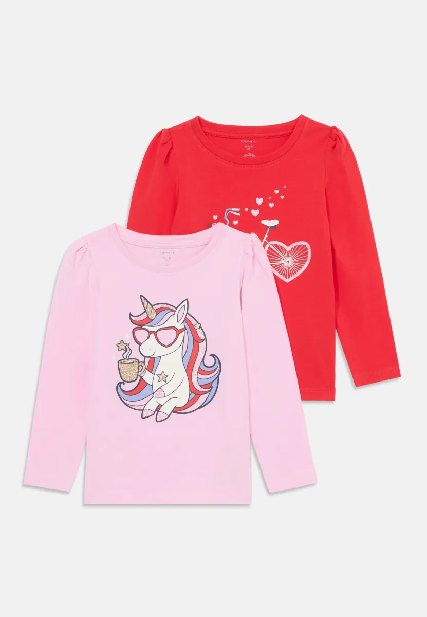NMFKALESJA 2 PACK - Langarmshirt - pirouette/tomato