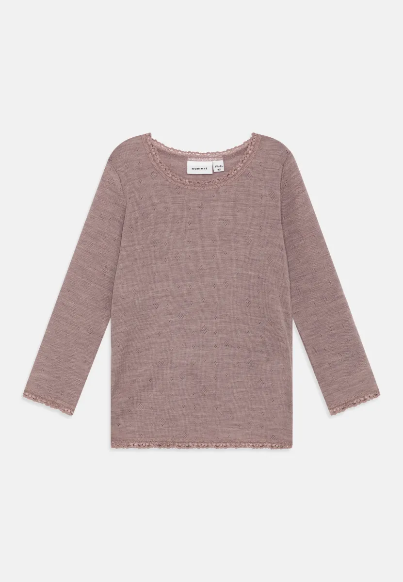 NMFWANG WOOL NEEDLE  TOP - Langarmshirt - purple dove