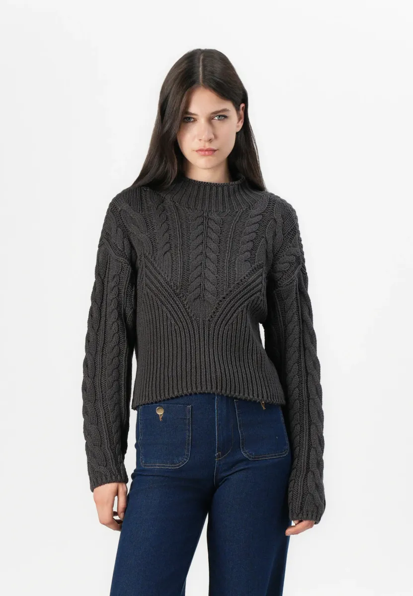 NMHAYSA  - Strickpullover - obsidian