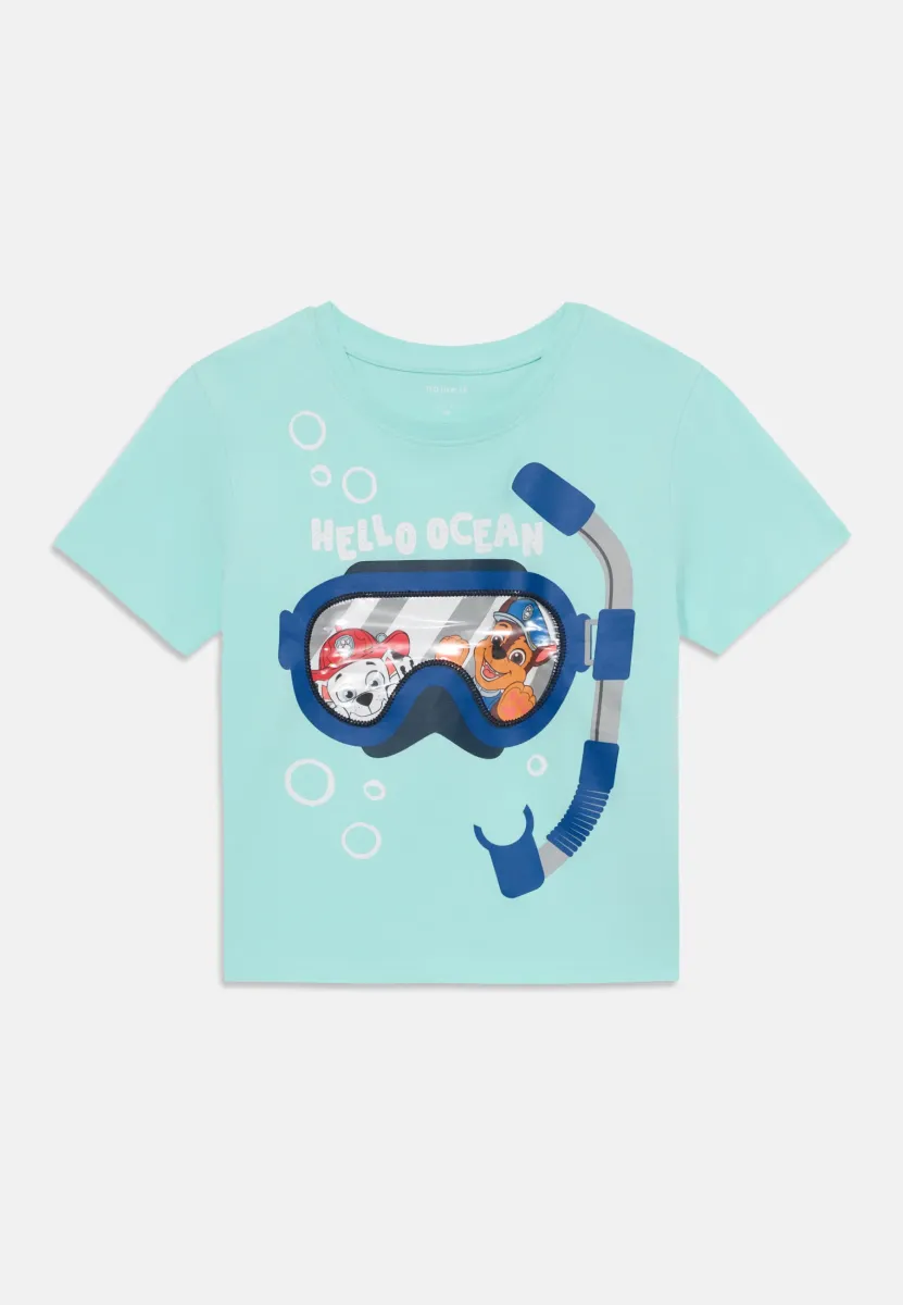NMMMORISH PAW REG - T-Shirt print - blue tint