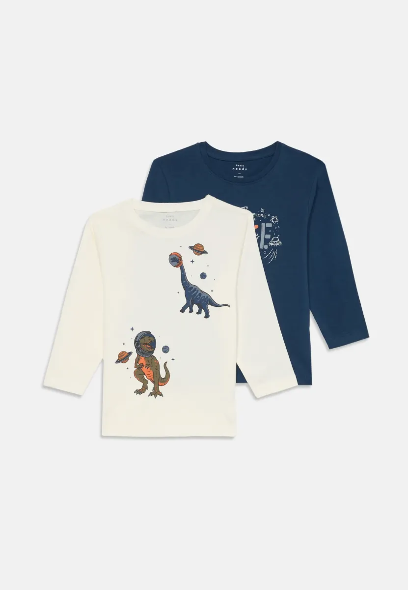 NMMVICTOR 2 PACK - Langarmshirt - insignia blue/cloud dancer
