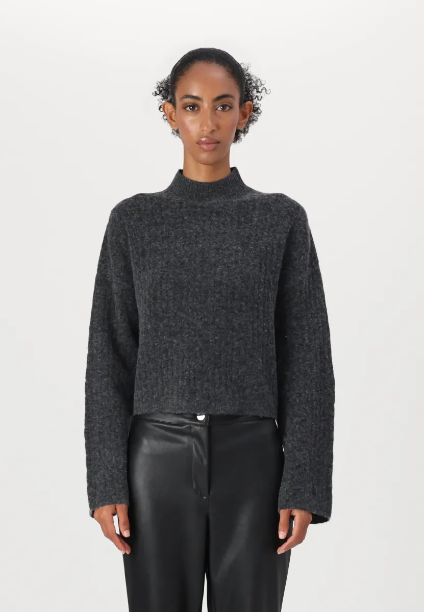 NMSMILLA HIGH NECK - Strickpullover - dark grey