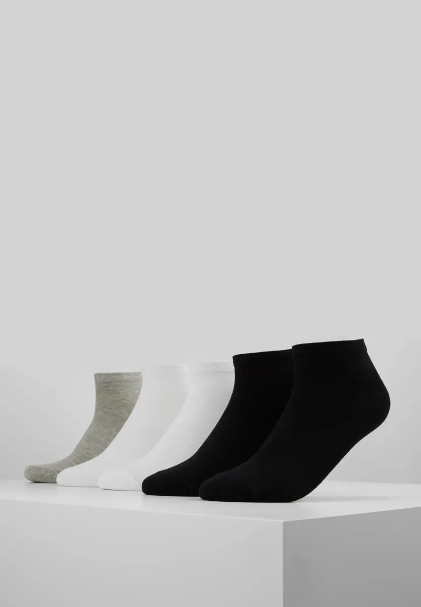 NO SHOW SOCKS 5 PACK - Füßlinge - black/white/grey
