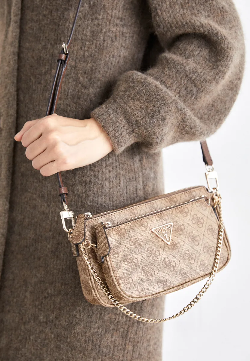 NOELLE POUCH CROSSBODY SET - Umhängetasche - latte logo/brown