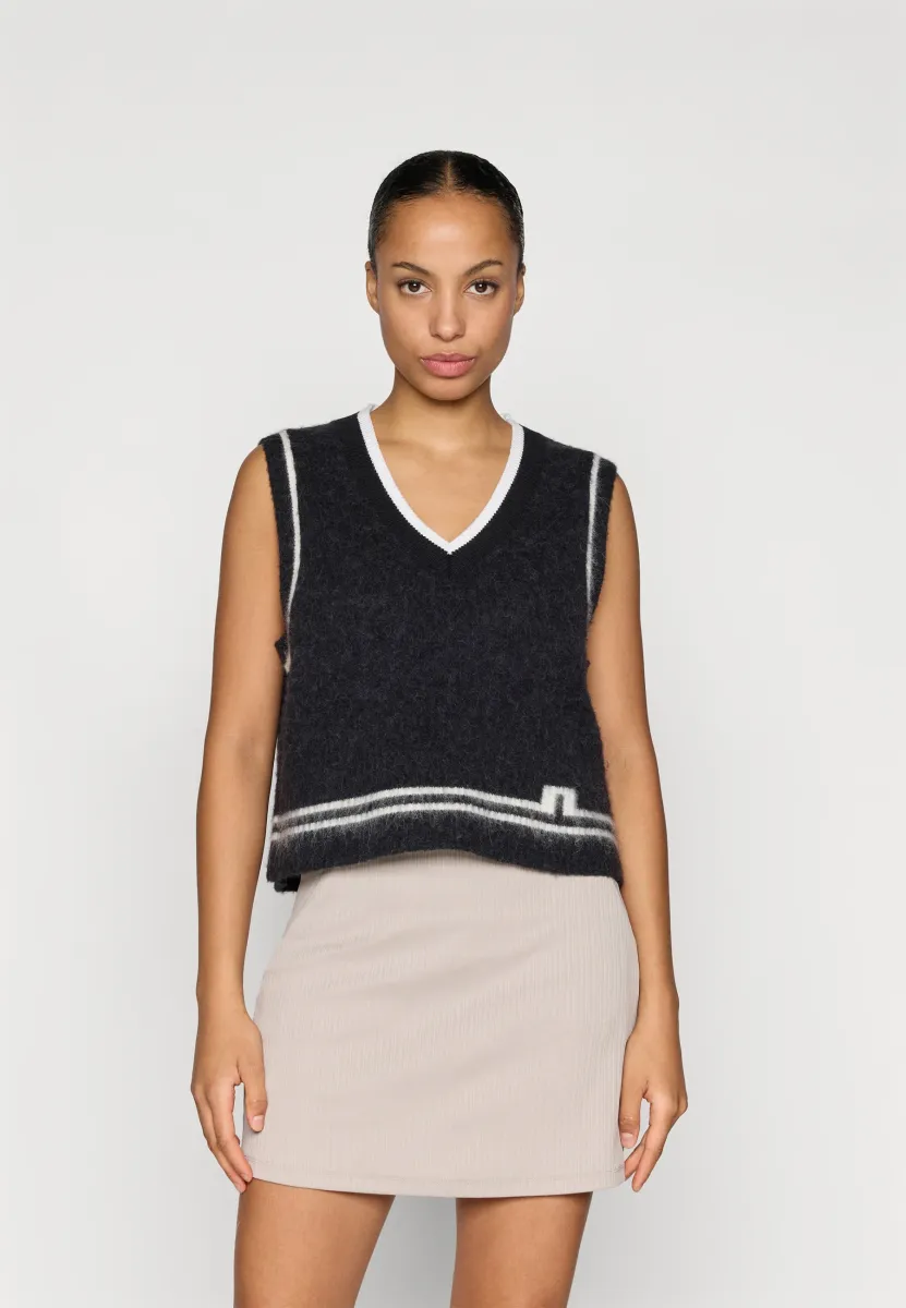 NOELLE VEST - Strickpullover - black