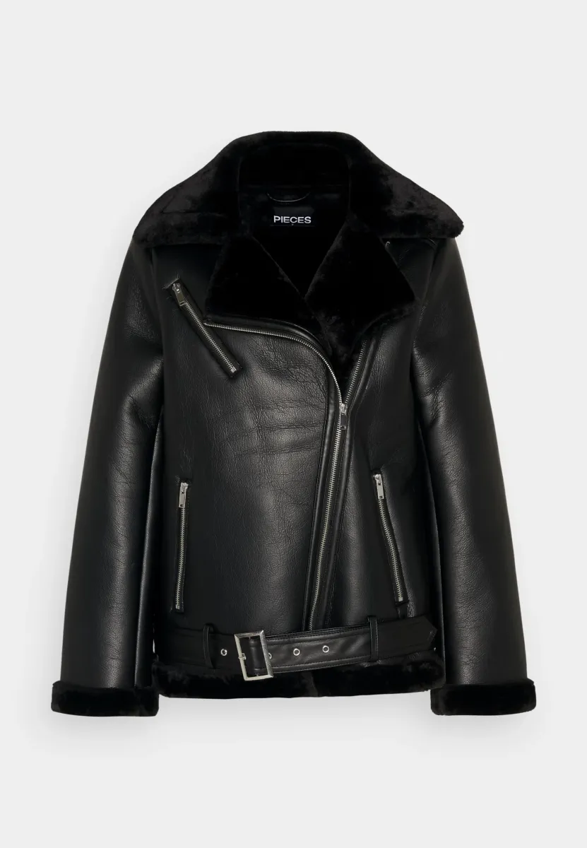 NORA AVIATOR - Kunstlederjacke - black