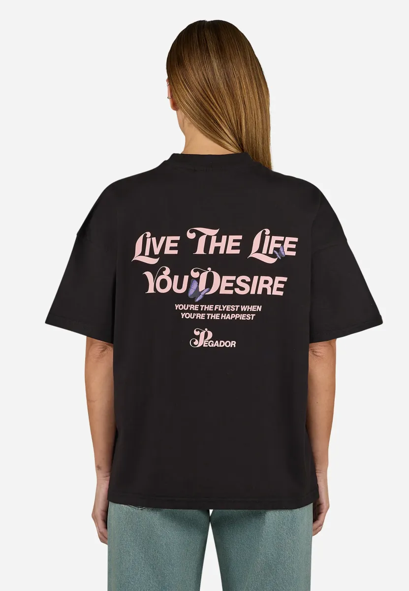 NORIA HEAVY OVERSIZED TEE - T-Shirt print - washed black