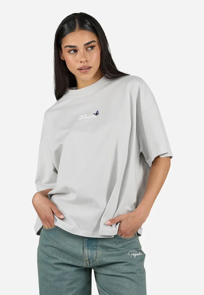NORIA HEAVY OVERSIZED TEE - T-Shirt print - washed pure grey