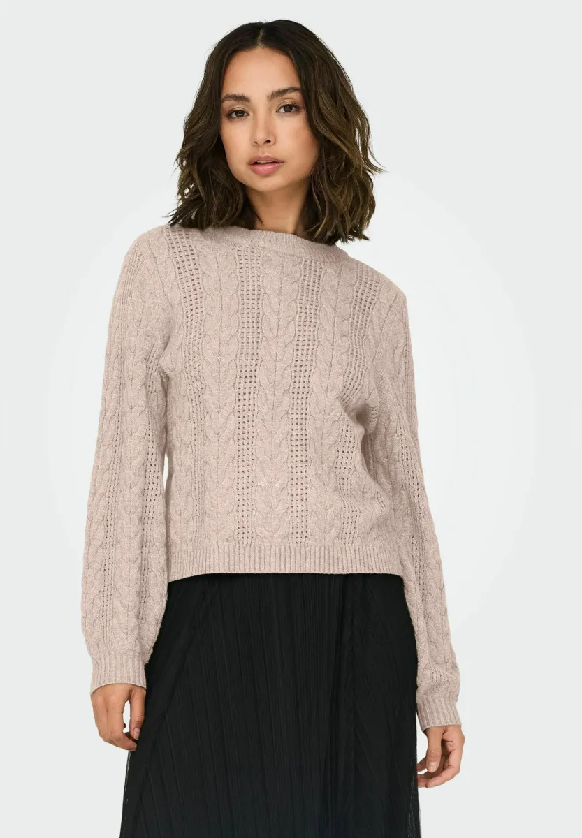 NORMAL GESCHNITTEN RUNDHALS - Strickpullover - mocha meringue