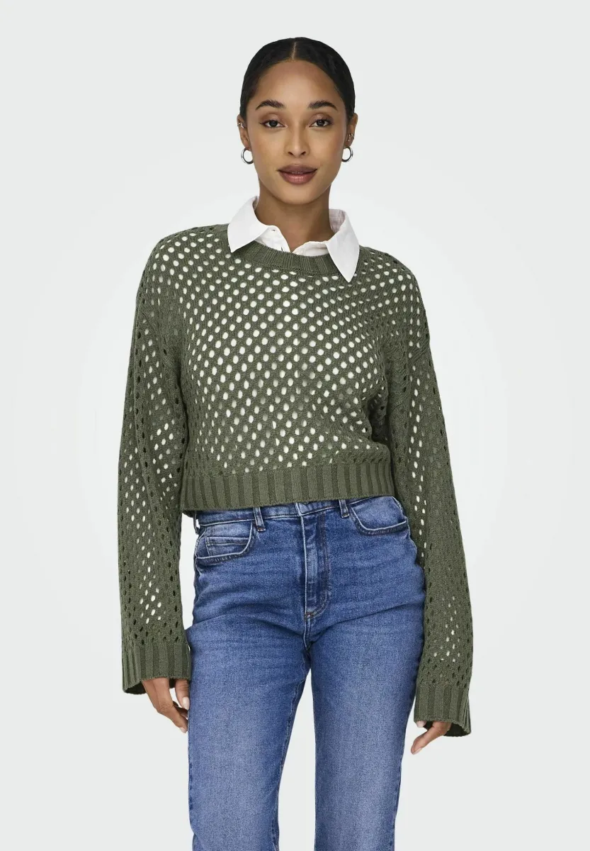NORMAL GESCHNITTEN - Strickpullover - khaki