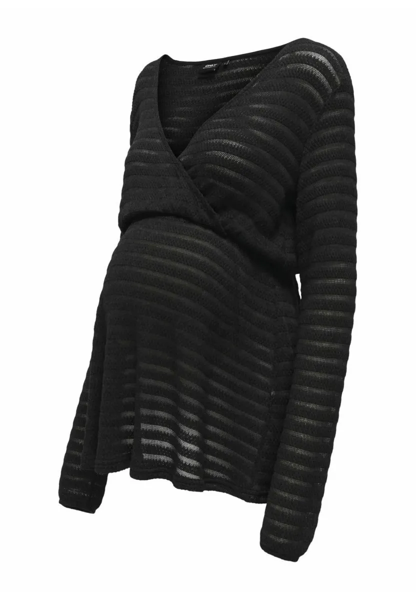 NORMAL GESCHNITTEN V-AUSSCHNITT  - Strickpullover - black
