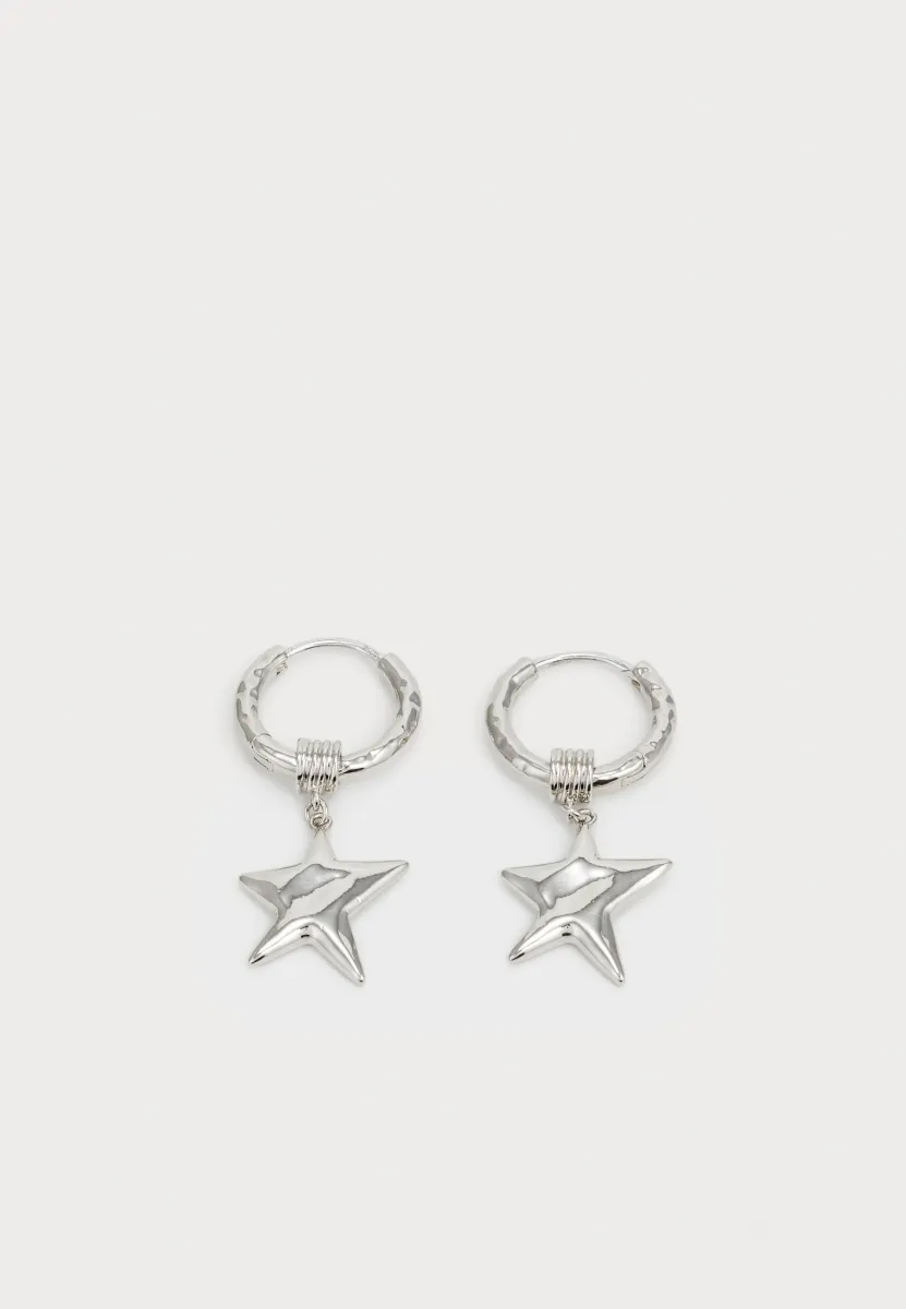 NOVA HOOP EARRINGS - Ohrringe - shiny silver-coloured