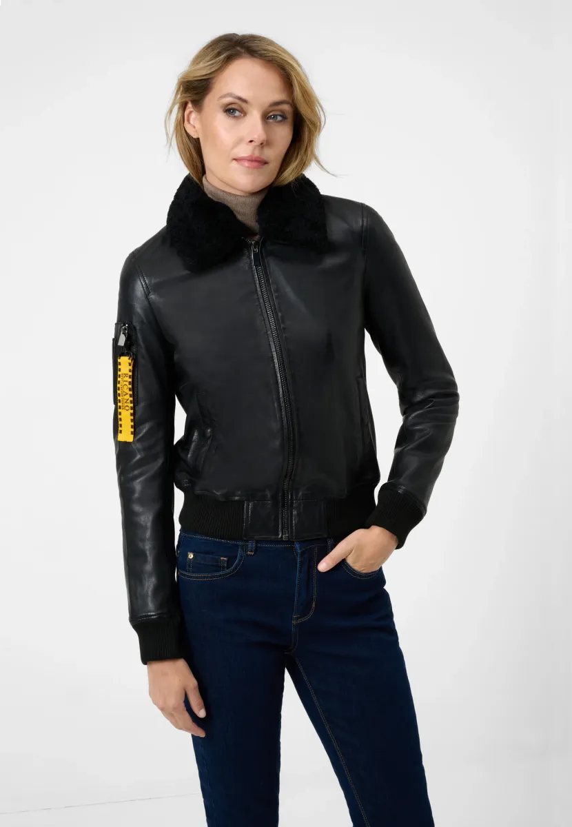 NOVA - Lederjacke - schwarz