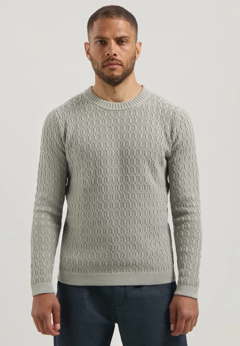 NOVEL CREW - Strickpullover - ghost grey