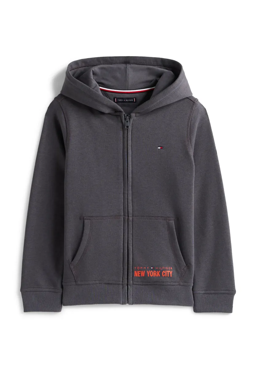 NYC PRINT HOODIE - Sweatjacke - washed black