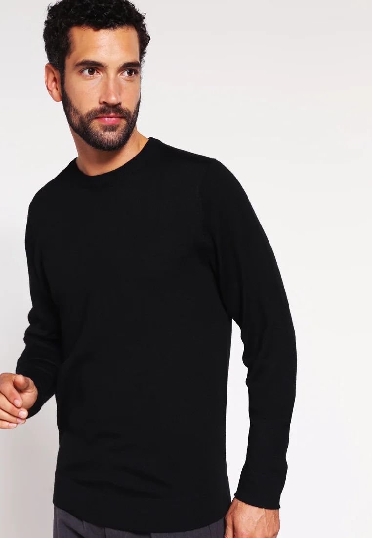 O-NECK - Strickpullover - black