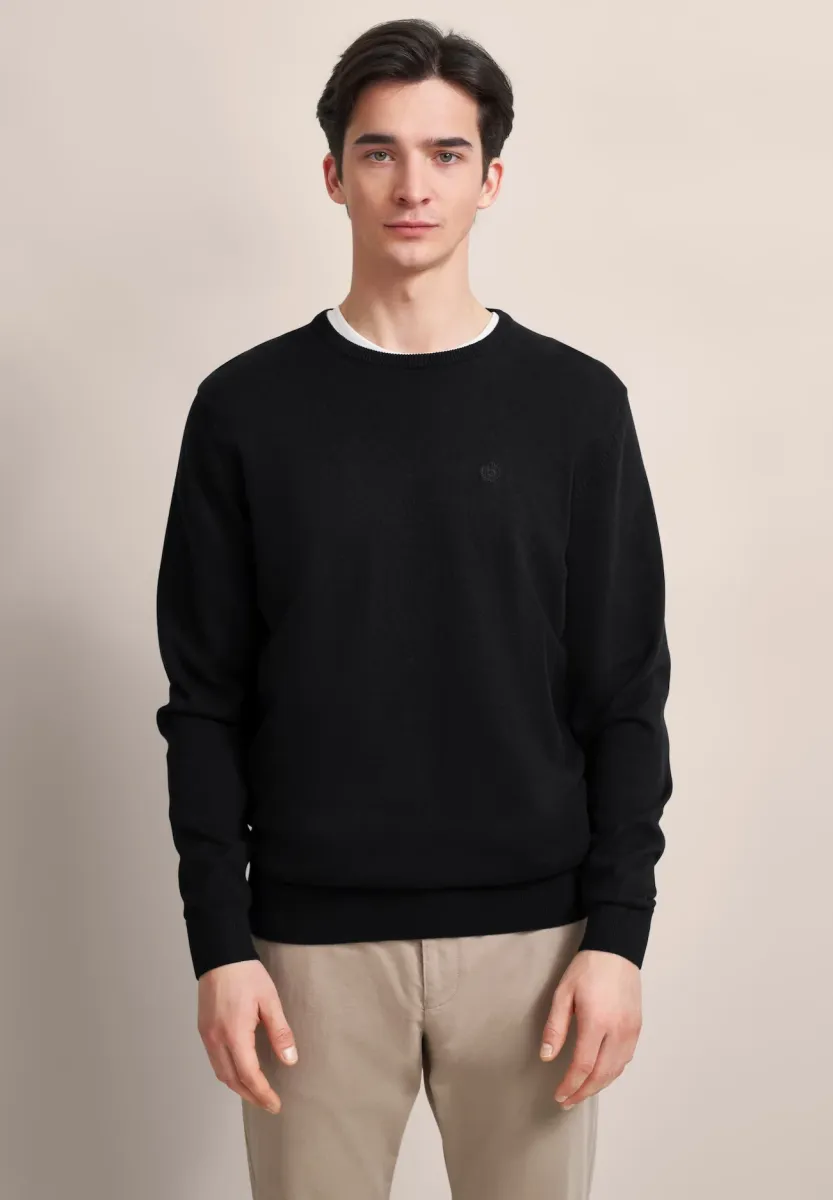 O-NECK - Strickpullover - schwarz