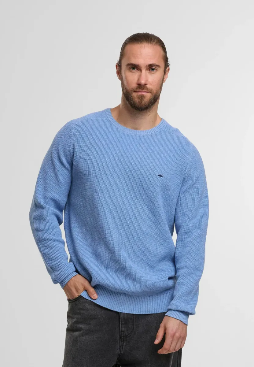 O-NECK STRUCTURE  - Strickpullover - crystal blue