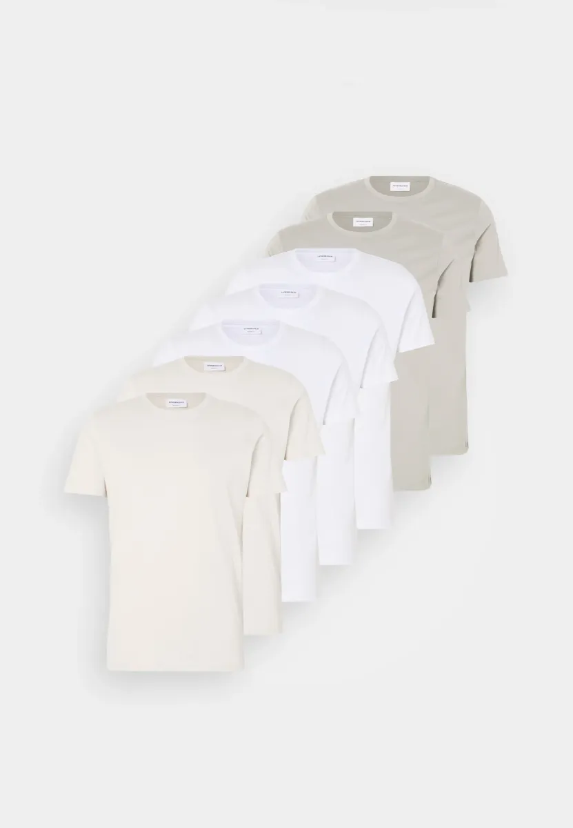 O NECK TEE 7 PACK - T-Shirt basic - white/ light stone/ faded khaki