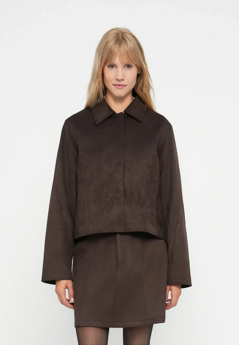 OBJALLIE JACKET - Kunstlederjacke - seal brown