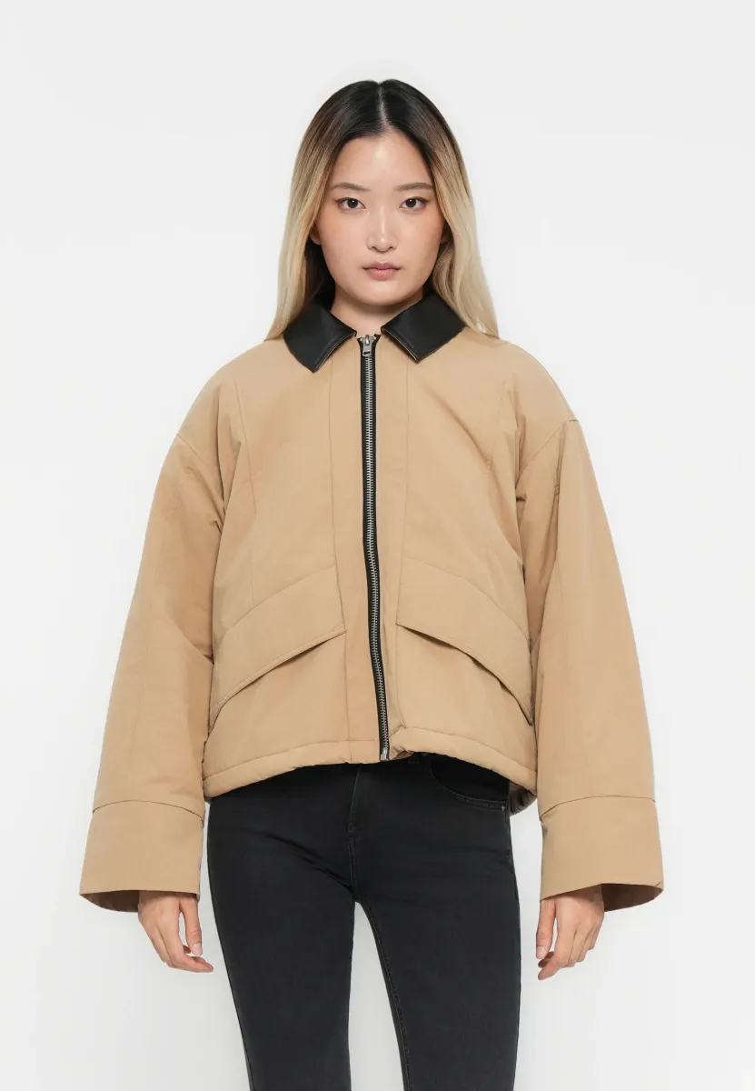 OBJBENEDICT PADDED JACKET - Übergangsjacke - tannin detail/black