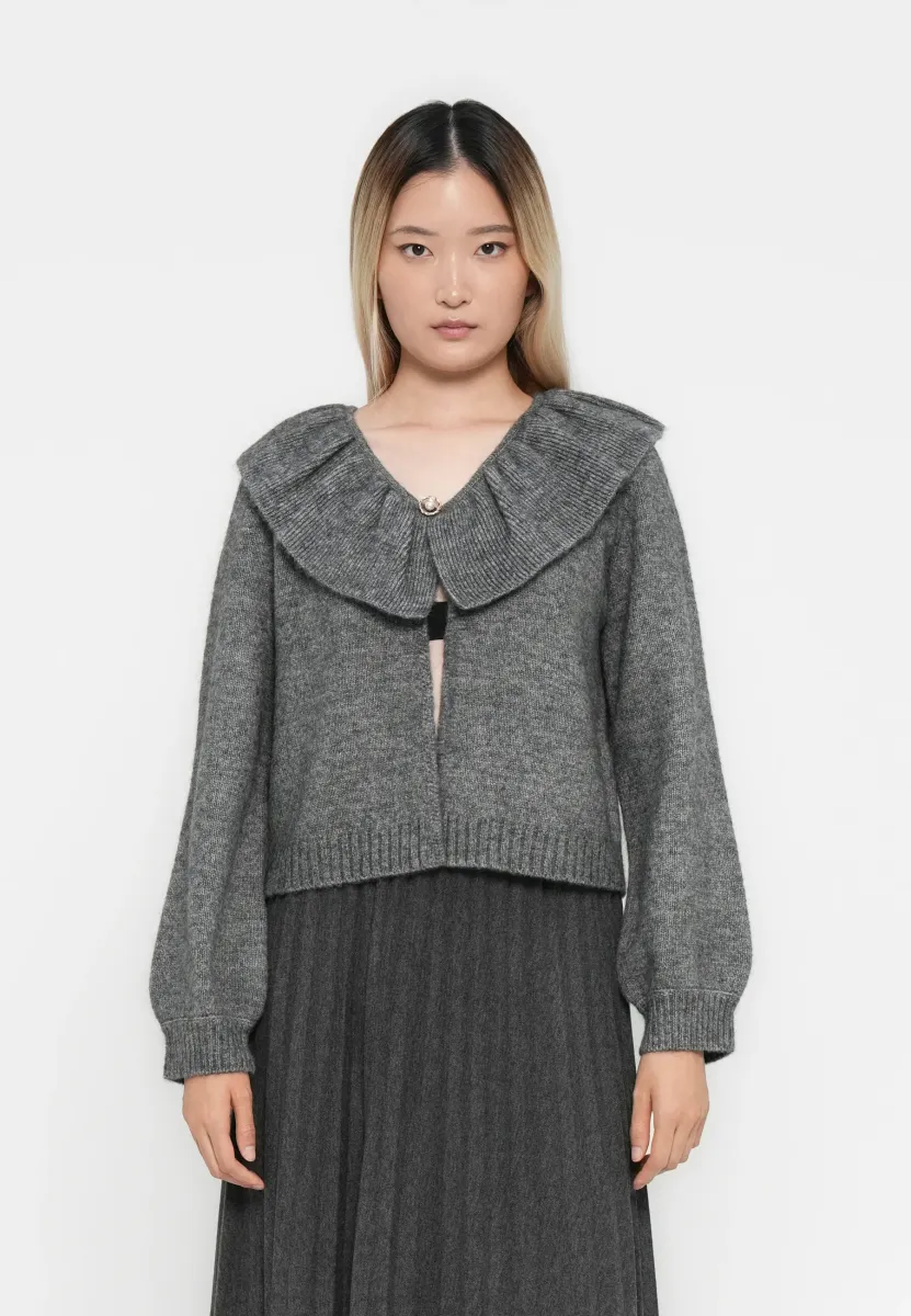 OBJDENISI - Strickjacke - medium grey melange