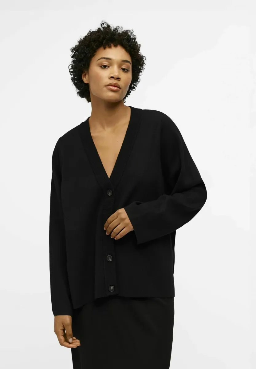 OBJESTER L/S  NOOS - Strickjacke - black