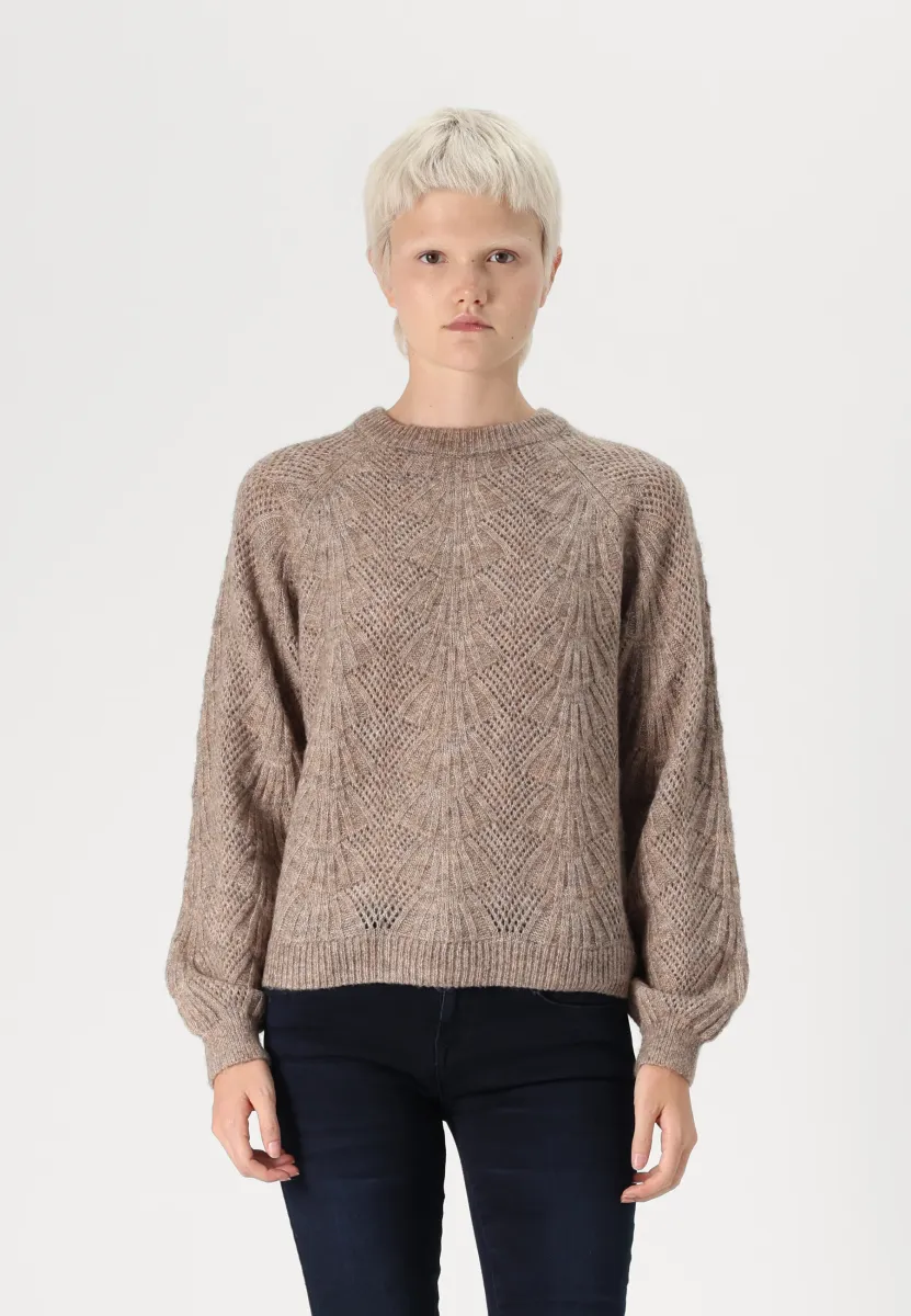 OBJFLORA - Strickpullover - desert taupe