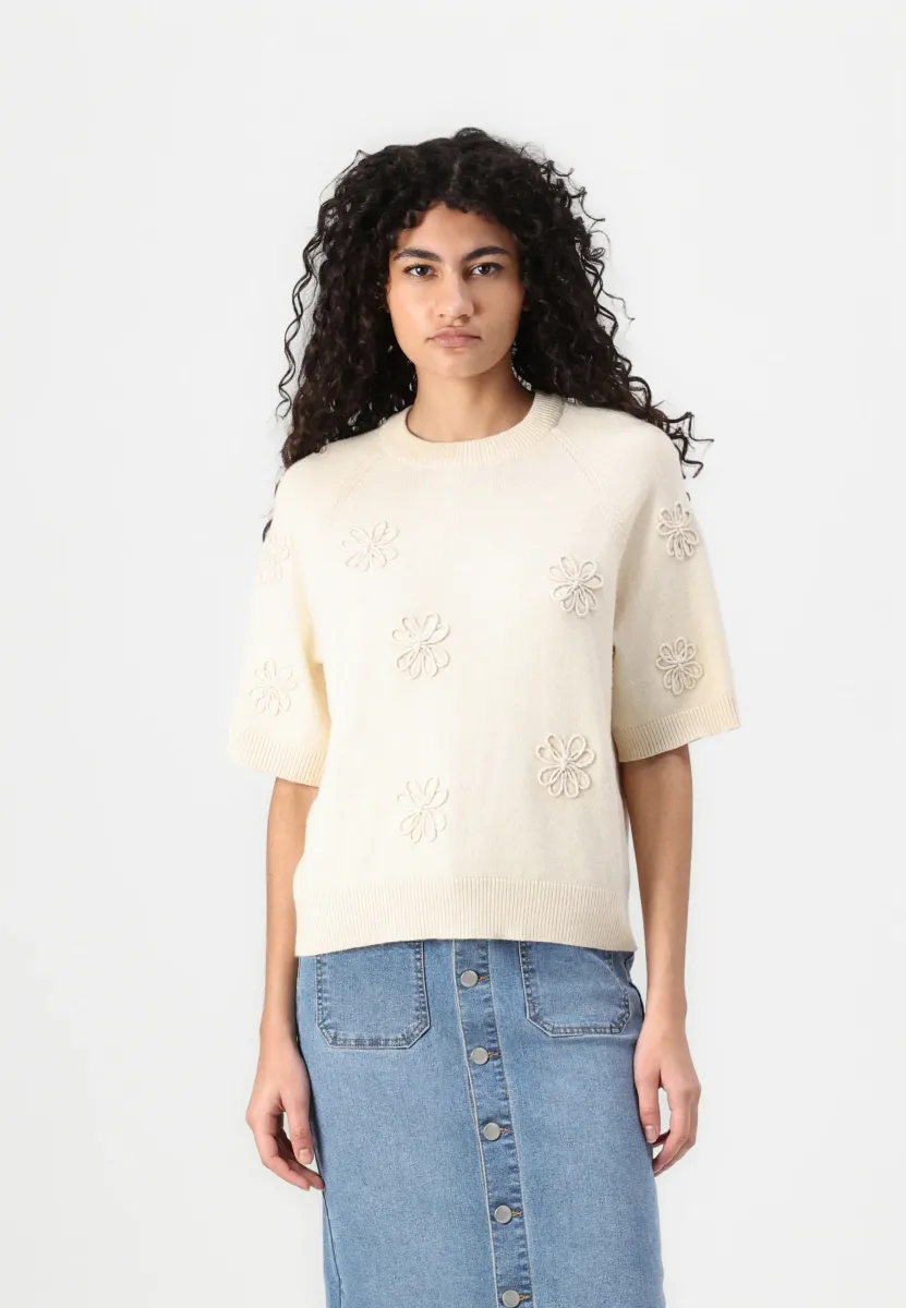 OBJLANEY PULLOVER - Strickpullover - sandshell