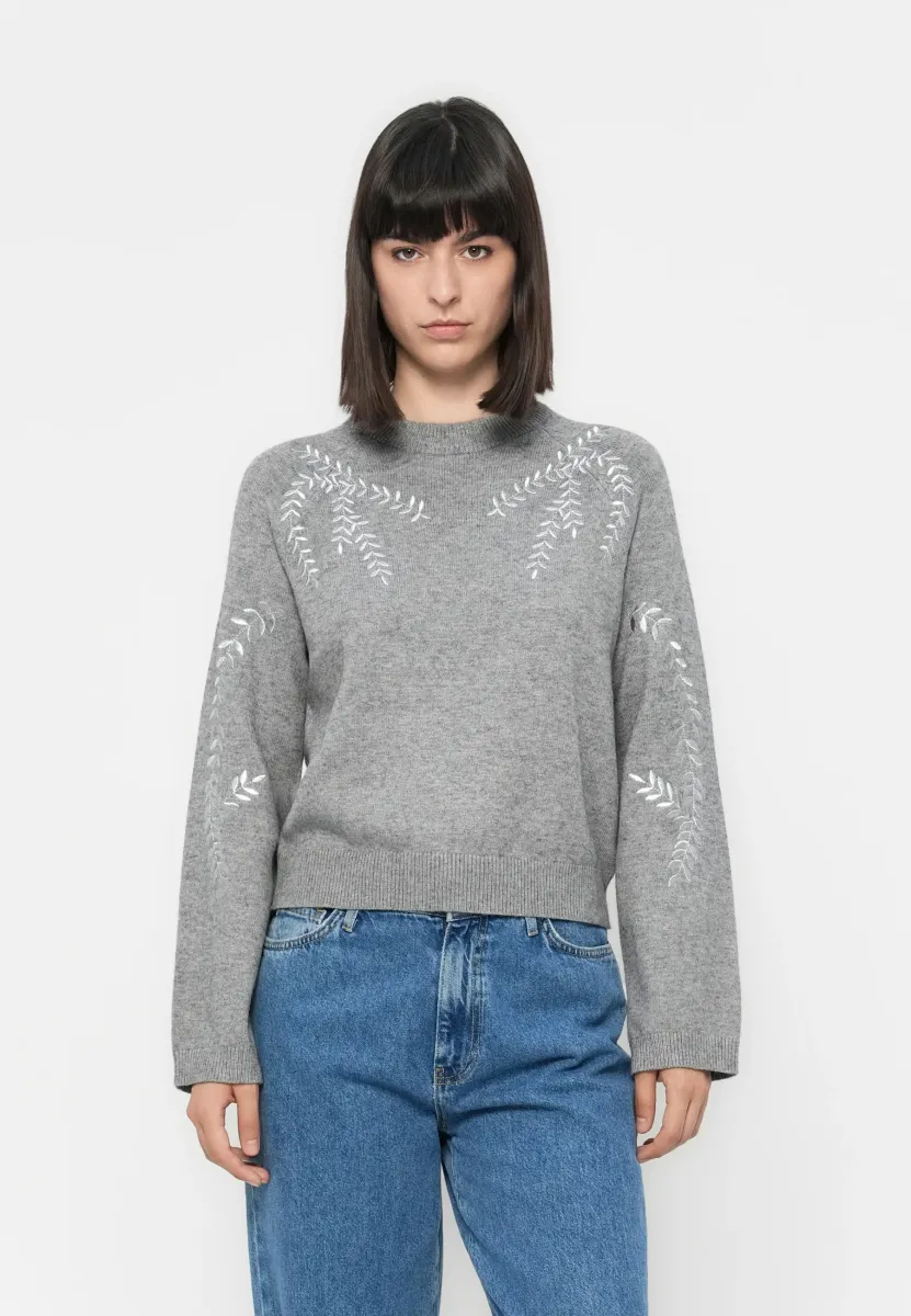 OBJLANEY RUBIN NOOS - Strickpullover - medium grey