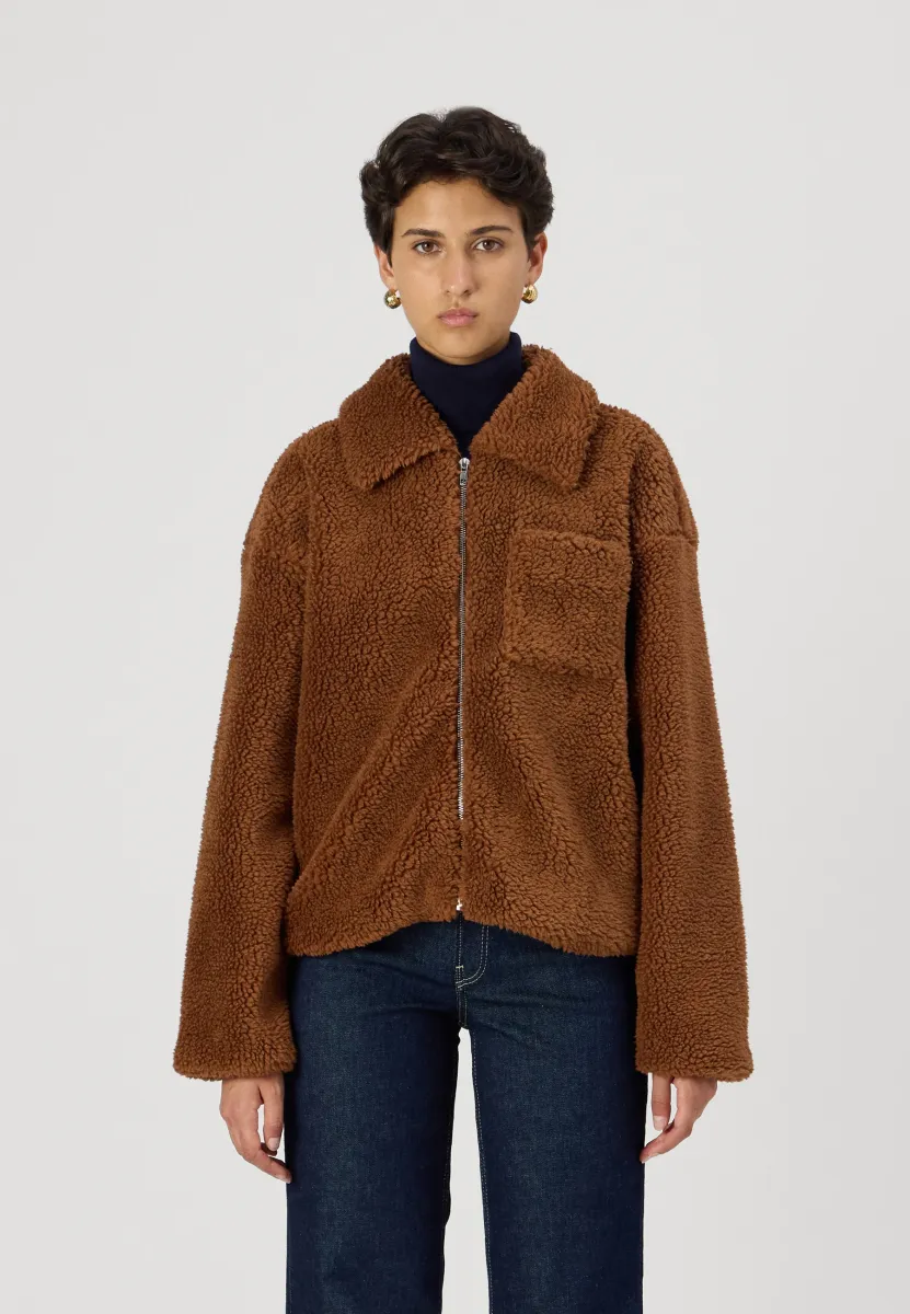 OBJOLIE ZIPPER JACKET - Winterjacke - dark earth