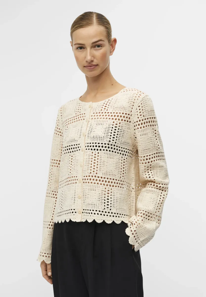 OBJORELLA NOOS - Strickjacke - sandshell