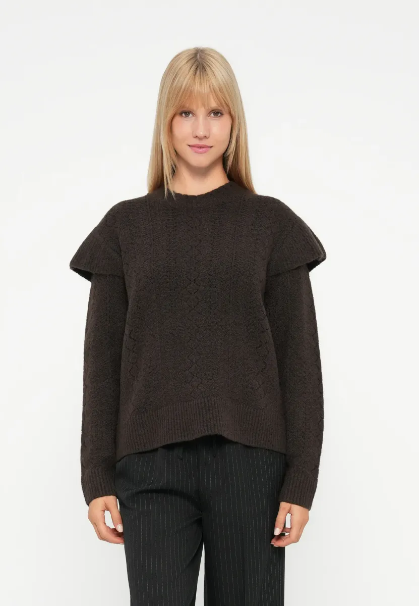 OBJPAOLA - Strickpullover - seal brown
