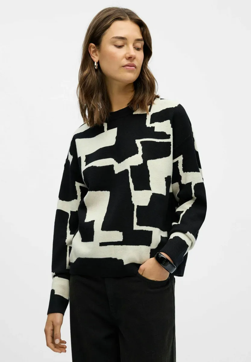 OBJRAY PULLOVER - Strickpullover - black