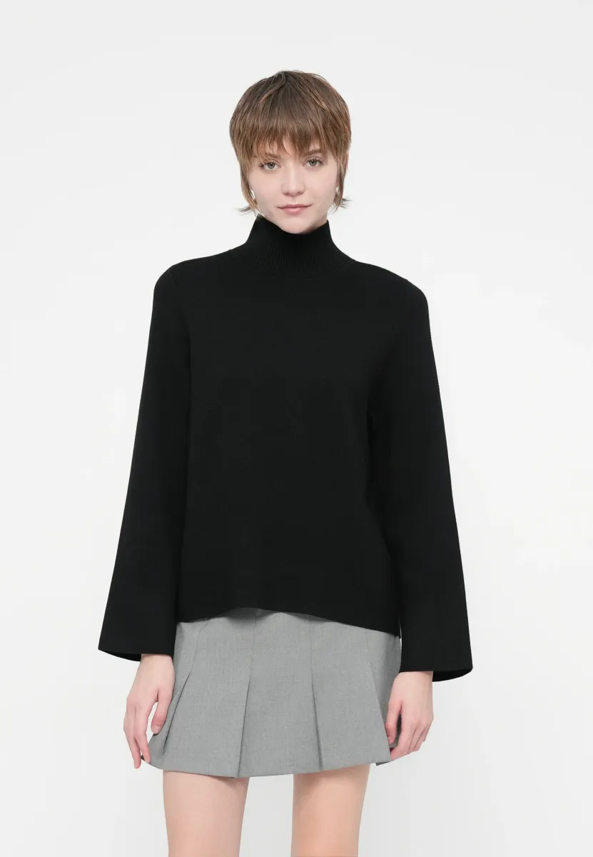 OBJREYNARD HIGH NECK - Strickpullover - black