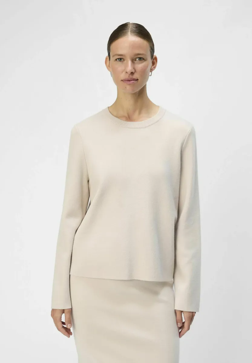 OBJREYNARD O-NECK NOOS - Strickpullover - silver gray