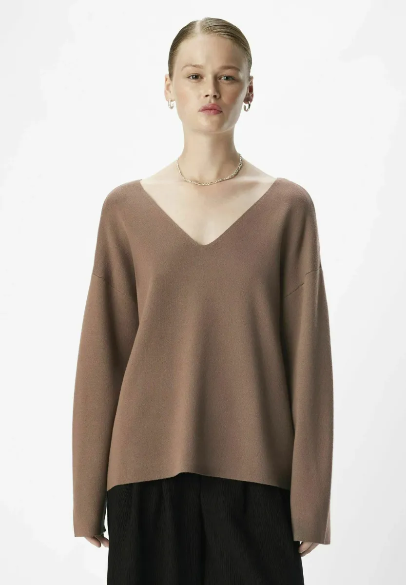 OBJREYNARD V-NECK PULLOVER AW FAIR - Strickpullover - morel