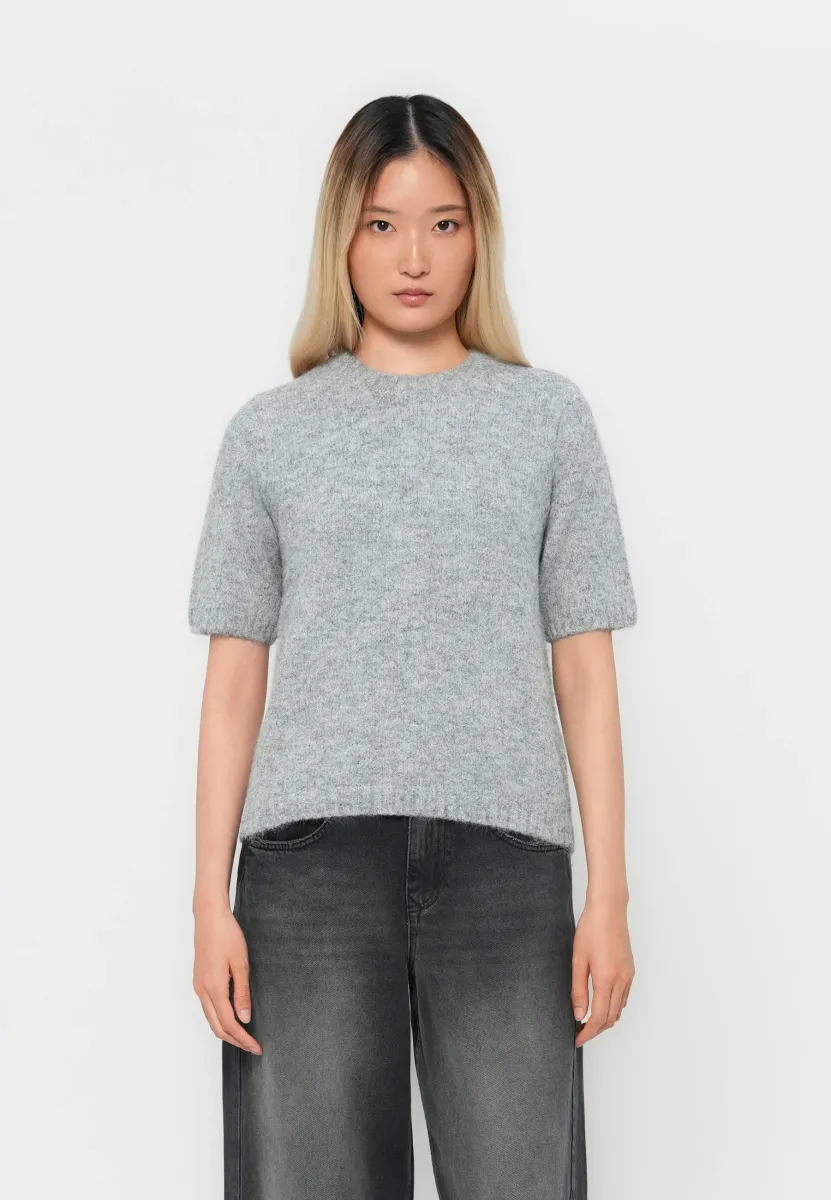OBJSAGGIA PULLOVER - Strickpullover - medium grey melange
