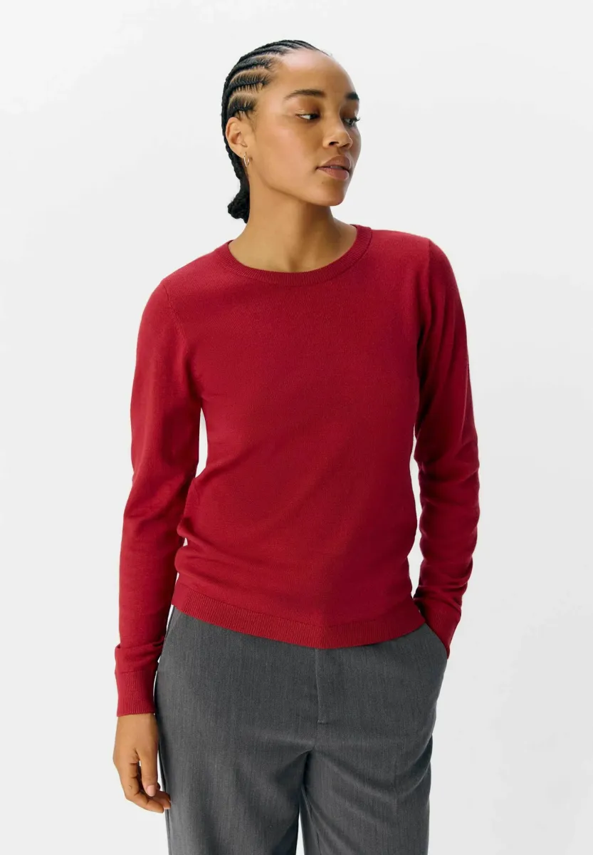 OBJTHESS LS O-NECK - Strickpullover - karanda red