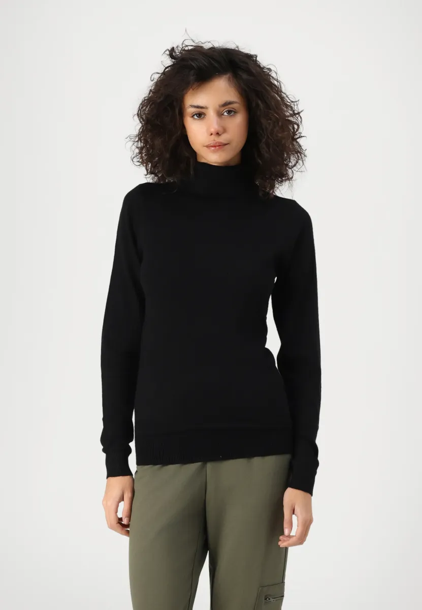 OBJTHESS ROLLNECK - Strickpullover - black