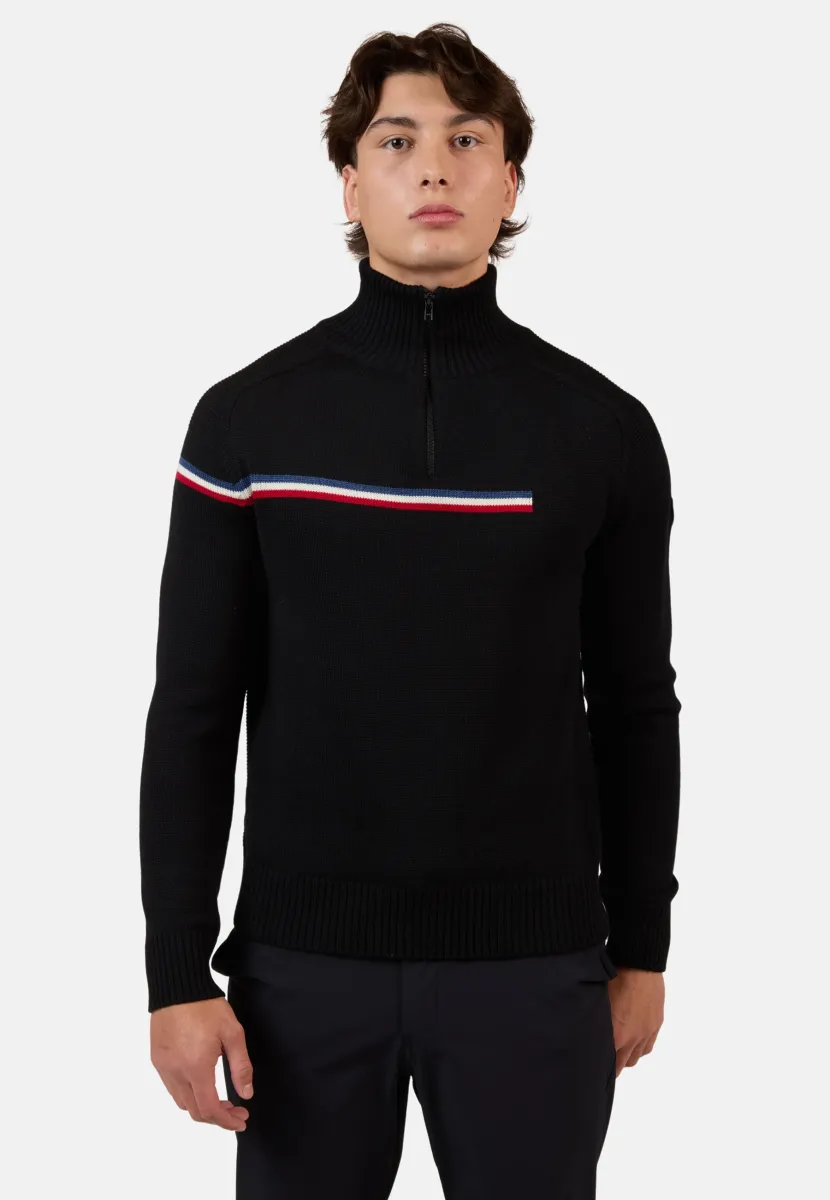 ODYSSEUS HALF-ZIP   - Strickpullover - black