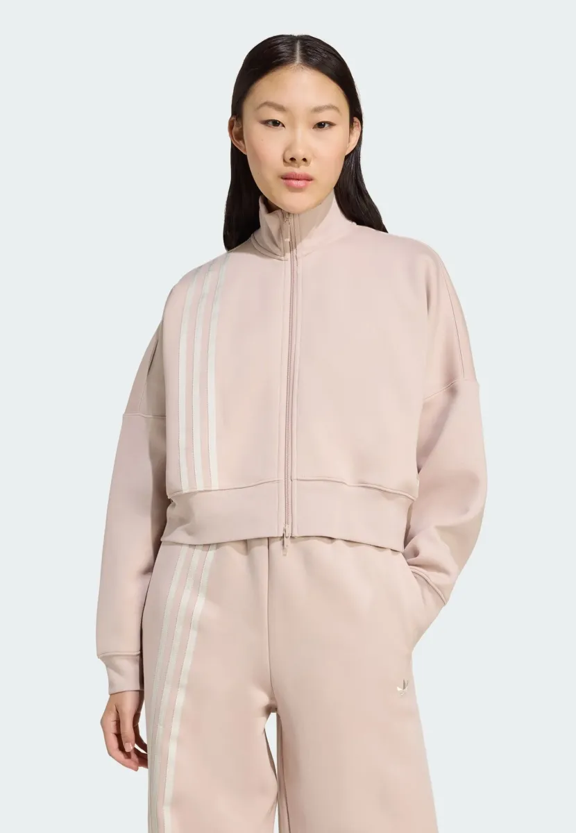 OFF PLACED 3-STRIPES  - Sweatjacke - taupe