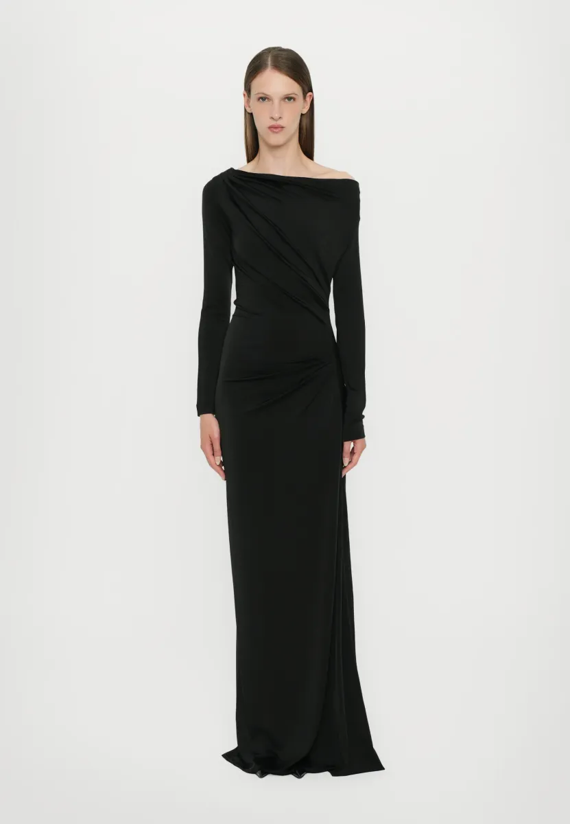 OFF SHOULDER DRAPED GOWN - Maxikleid - black