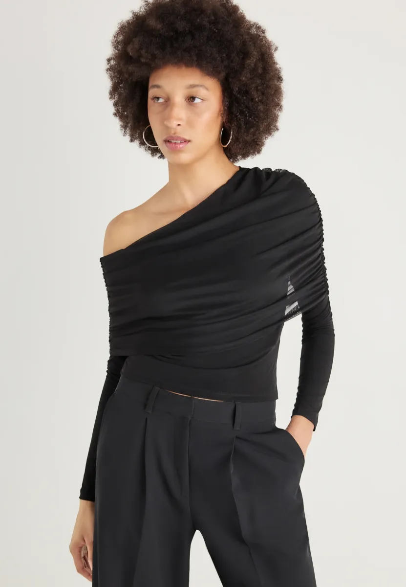 OFF SHOULDER - Langarmshirt - black